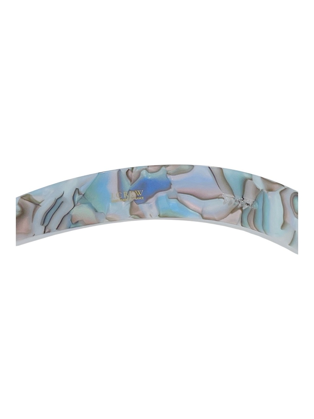 J. Crew Italian Tortoise Shell Blue Acetate Headband Abalone Comb - Picture 4 of 5